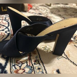 Marc Fisher Dark Blue Block Heel Sandals